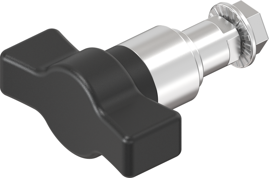 Wing knob insert, Polyamide black and stainless steel