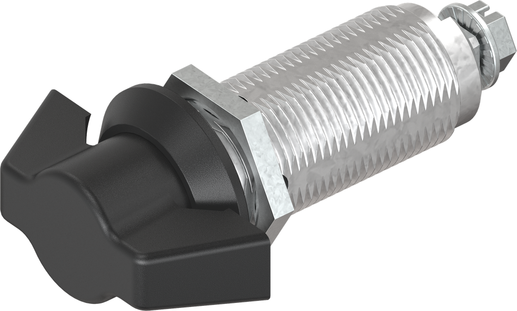 Wing knob quarter turn, non-keyed, Zinc die and polyamide black