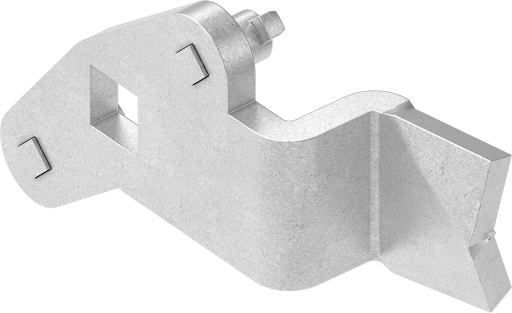 Lengüeta con conexión de varillas, izquierda, acero galvanizado