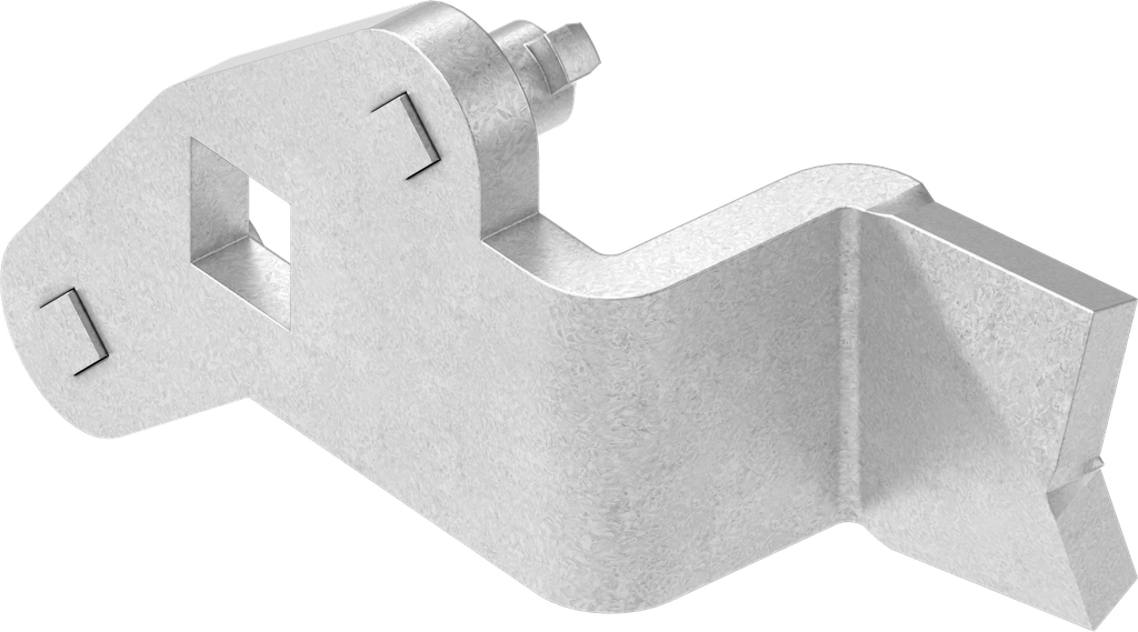 Zunge mit Stangenantrieb links, Stahl verzinkt