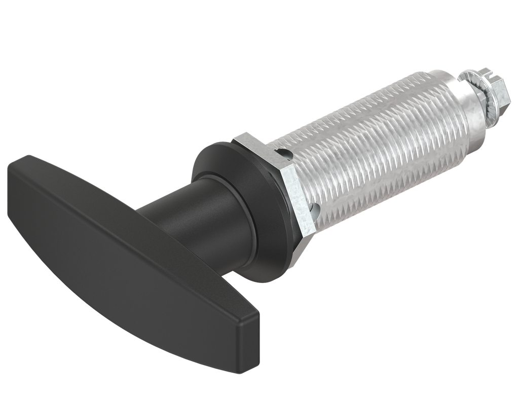 T-handle quarter turn, non-keyed, Zinc die black powder-coated