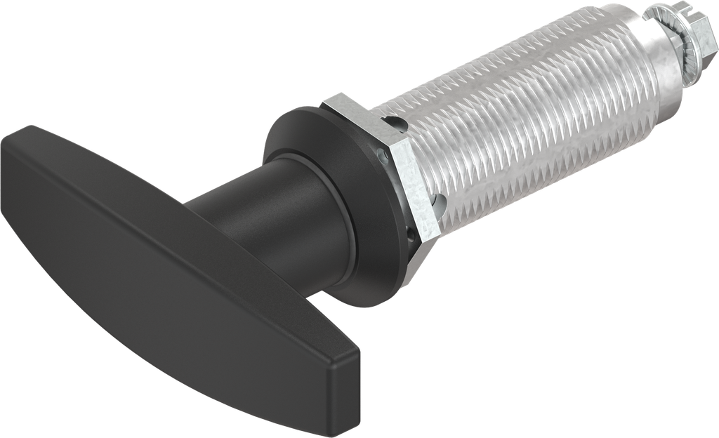 T-handle quarter turn, non-keyed, Zinc die black powder-coated