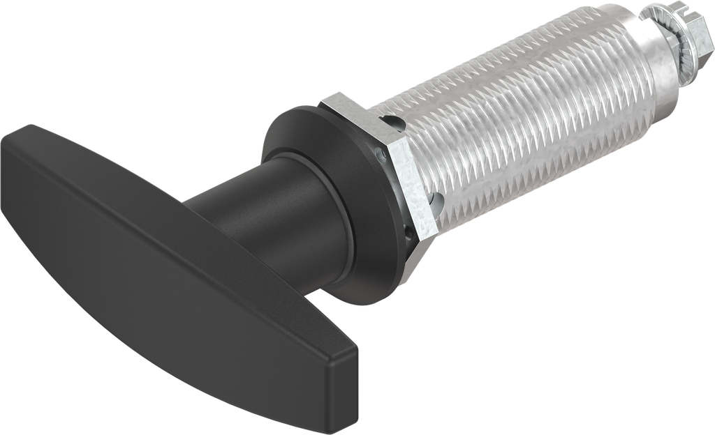 T-handle quarter turn, non-keyed, Zinc die and polyamide black