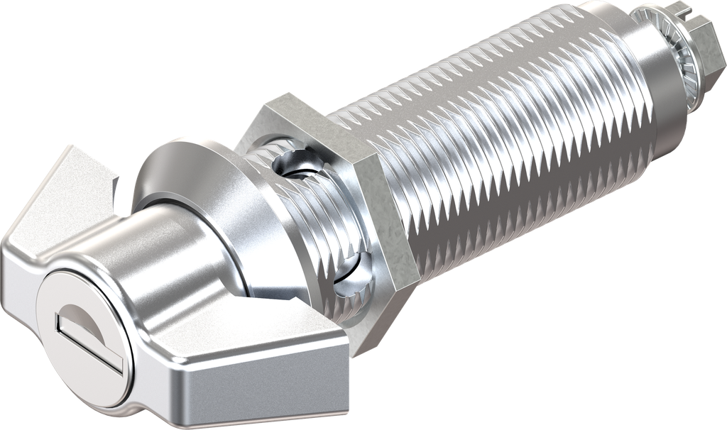 Wing knob quarter turn, keyed EK 333, Zinc die chrome-plated