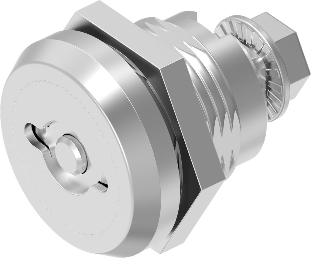 Safety quarter turn double bit 5 with dust cap, right version, Stainless steel AISI 303