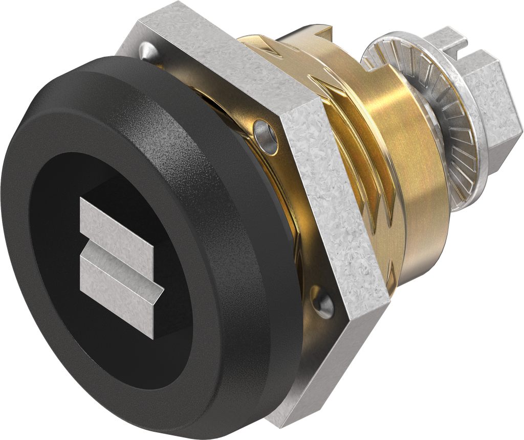 Safety quarter turn railway version, Brass and stainless steel black powder-coated
