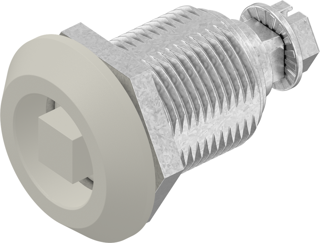 Dreh-Spann-Verschluss Vierkant 8, GD-Zn grauweiß gepulvert