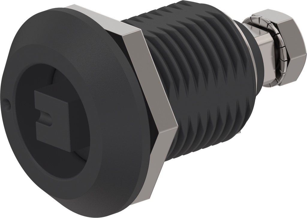 Compression latch, square 8, Stainless steel AISI 316 black powder-coated