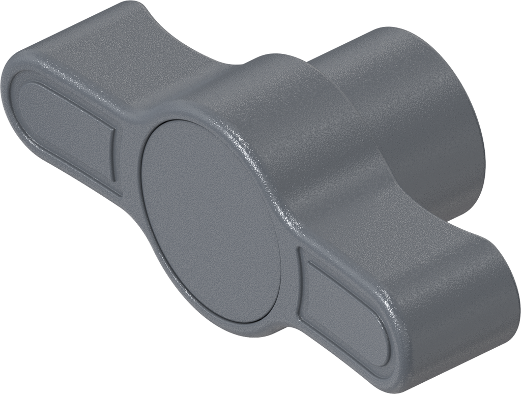 Wing knob for insert triangular 10, Polyamide GF graphite grey