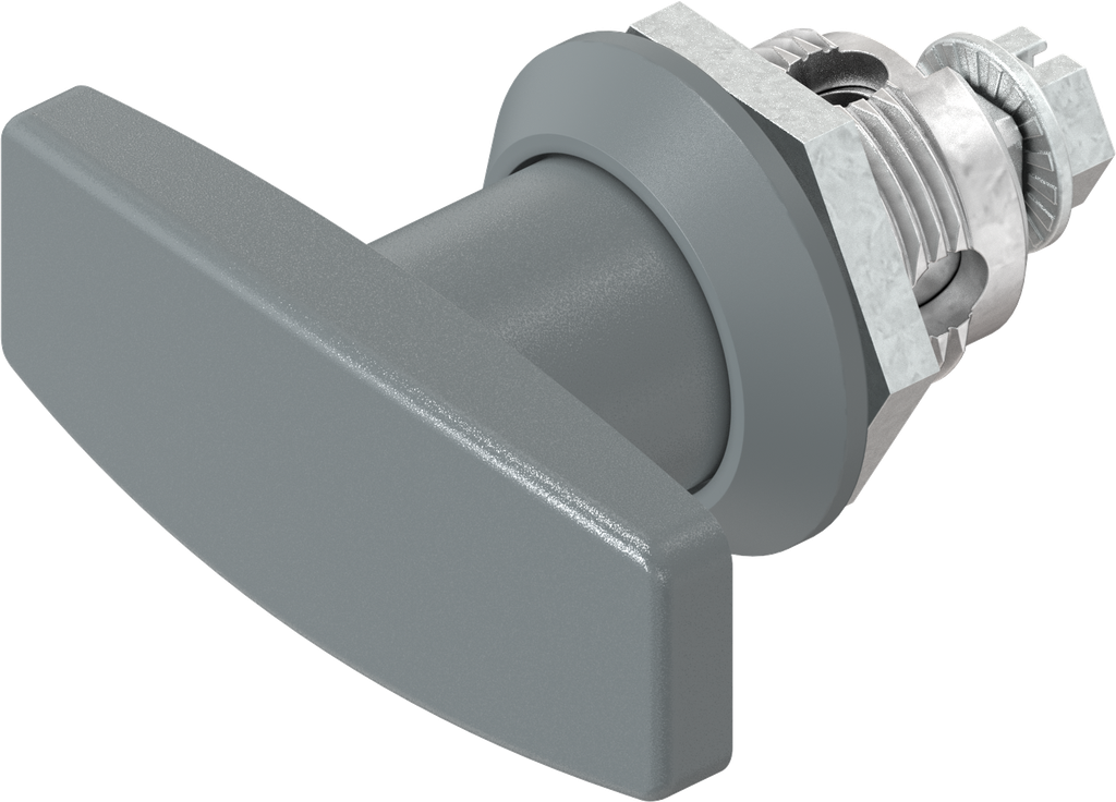 T-handle quarter turn, non-keyed, Zinc die and polyamide basalt grey