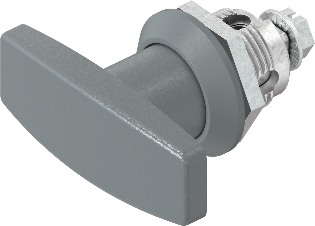 T-handle quarter turn, non-keyed, Zinc die and polyamide basalt grey