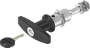 Compression latch with T-handle and adjustable cam height, keyed different, Zinc die black powder-coated