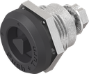 Safety quarter turn triangular 7, Zinc die black powder-coated