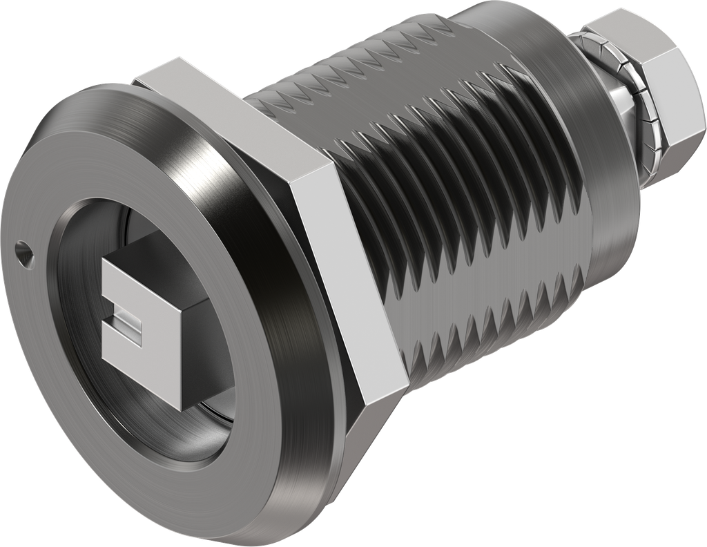 Compression latch square 8 with marking, RH, Aluminium hard anodized and AISI 316