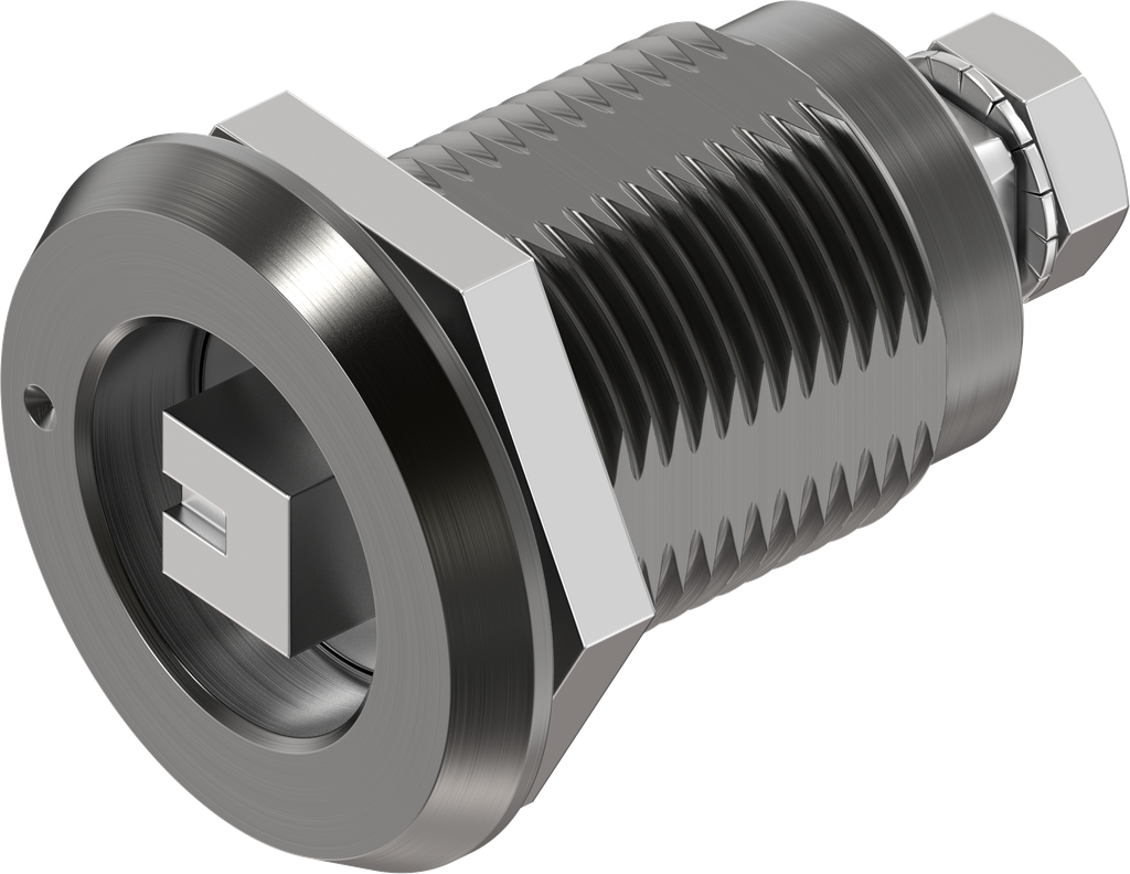 Dreh-Spann-Verschluss Vierkant 8 mit Markierung Ausführung rechts, Aluminium harteloxiert und Edelstahl AISI 316