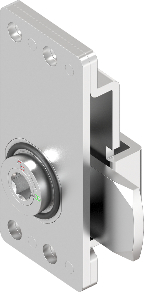 Safety cam lock hexagon female SW 8 with red - green marking, Stainless steel AISI 304