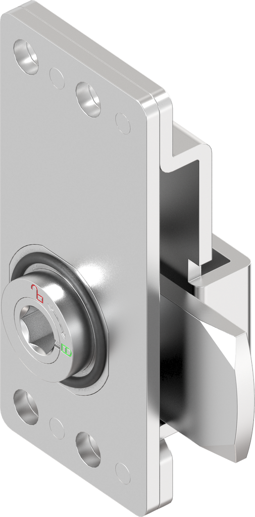 Safety cam lock hexagon female SW 8 with red - green marking, Stainless steel AISI 304