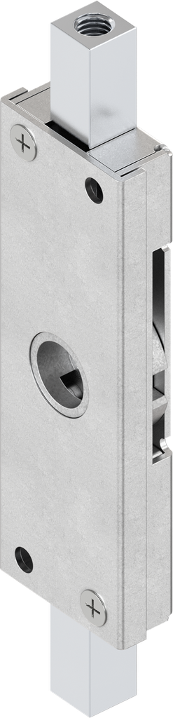 Rod control, left version, for pressure-tight system, round rods and square rods stroke 18, Steel zinc-plated
