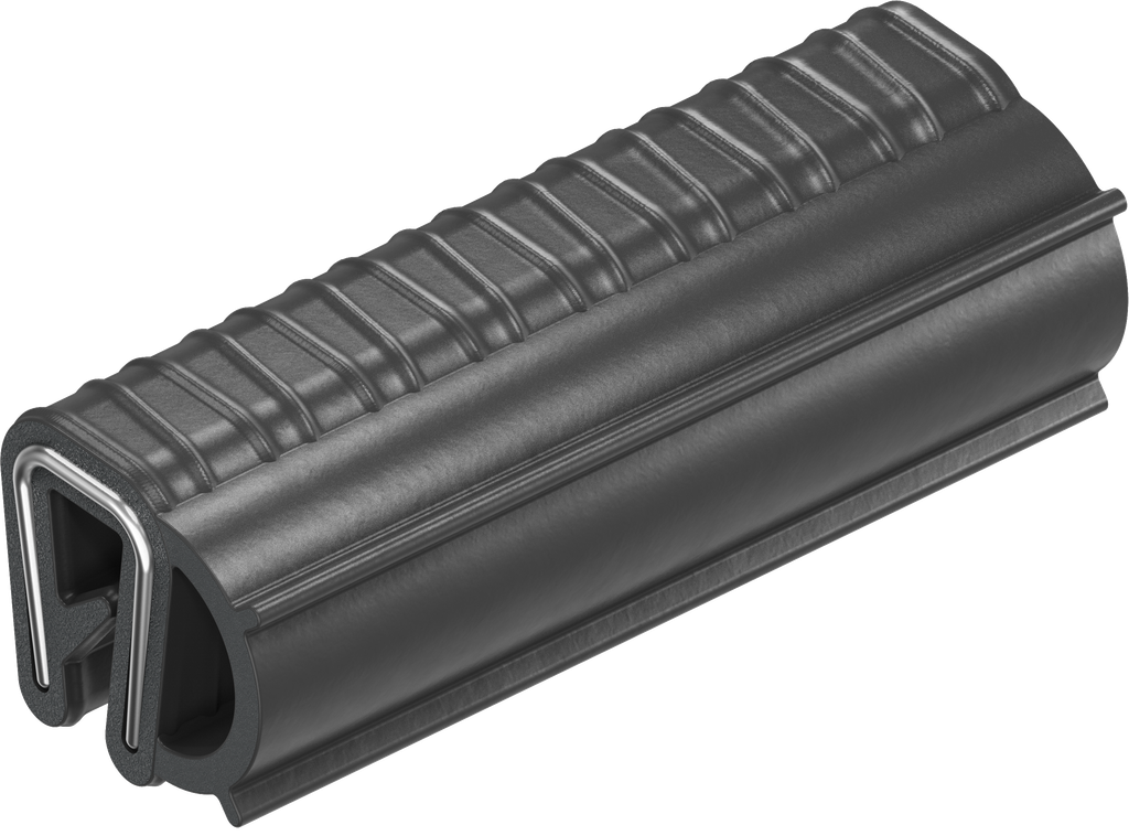 Sealing profile made of fire protection material, self-clamping, Foam rubber EPDM; clamping profile EPDM 60 ± 5 Shore A black