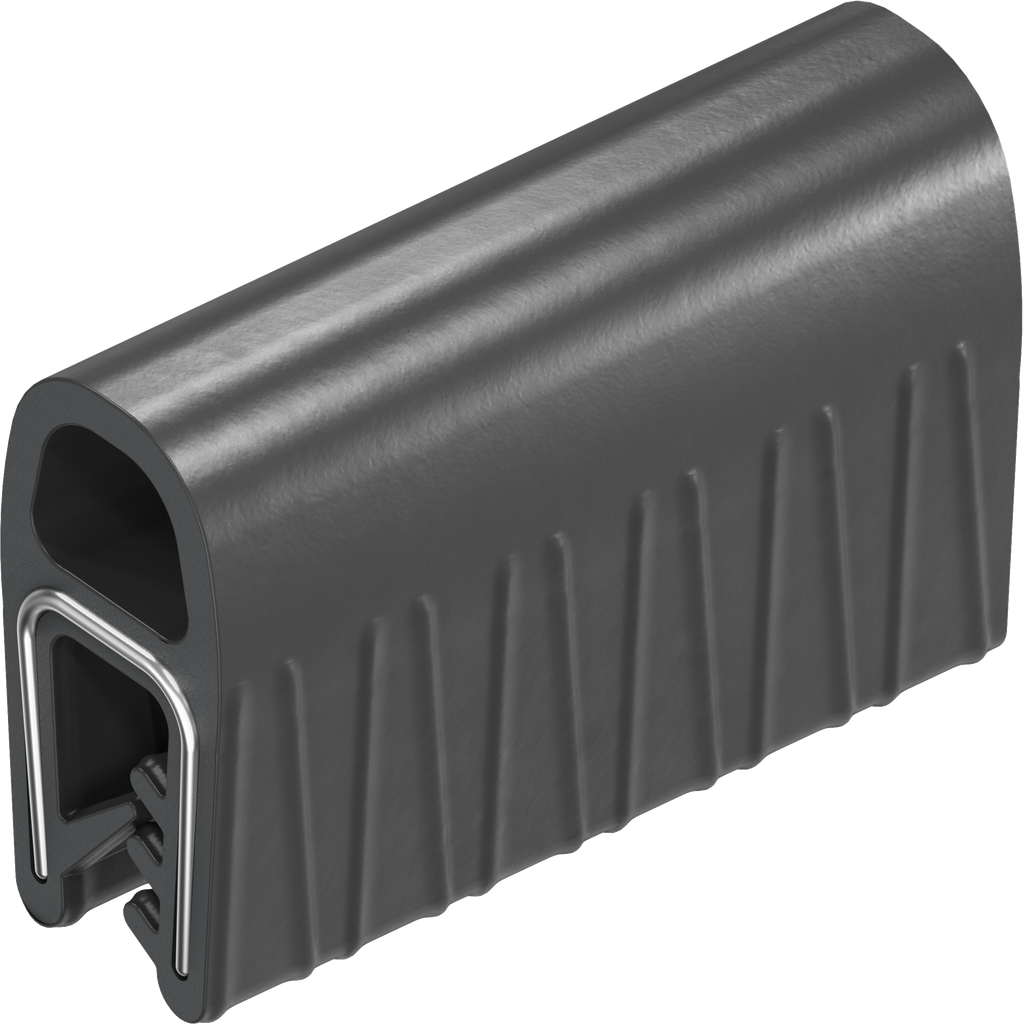 Sealing profile made of fire protection material, self-clamping, Foam rubber EPDM; clamping profile EPDM 60 ± 5 Shore A black