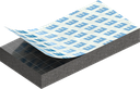 Cell sponge rubber 4 x 15 mm, EPDM black stretch eliminating and self-adhesive