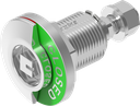 Compression latch square 8 with OPEN - CLOSED indicator, left version, Stainless steel AISI 316 pickled and passivated