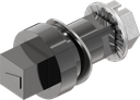 Insert square 8, Zinc die black chrome-plated