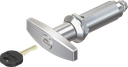 T-handle quarter turn, keyed different, Zinc die chrome-plated
