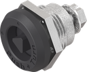 Safety quarter turn triangular 7, Zinc die black powder-coated