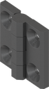 180° Hinge without hinge pin, Aluminium black powder-coated