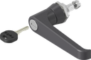 L-handle keyed different, Zinc die black powder-coated