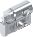 Profile half cylinder with insert triangular 6.5 CNOMO, Zinc die chrome-plated