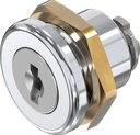 Cylinder quarter turn, right hand version with 2 keys, Brass and zinc die chrome-plated