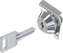 Cylinder quarter turn, right hand version with 2 keys, Zinc die chrome-plated