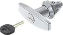 T-handle quarter turn, keyed EK 333, Zinc die chrome-plated