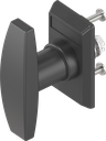 Escutcheon with T-handle, non-keyed, Polyamide black and zinc die black powder-coated