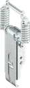 Toggle latch with springs for tolerance compensation with lock, drilled, Steel zinc-plated DS plus top coat